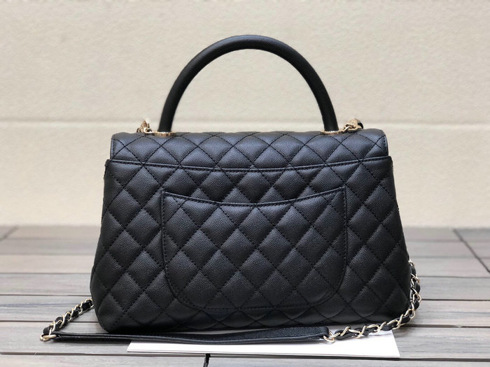 Chanel Flap Bag with Top Handle Black A92991