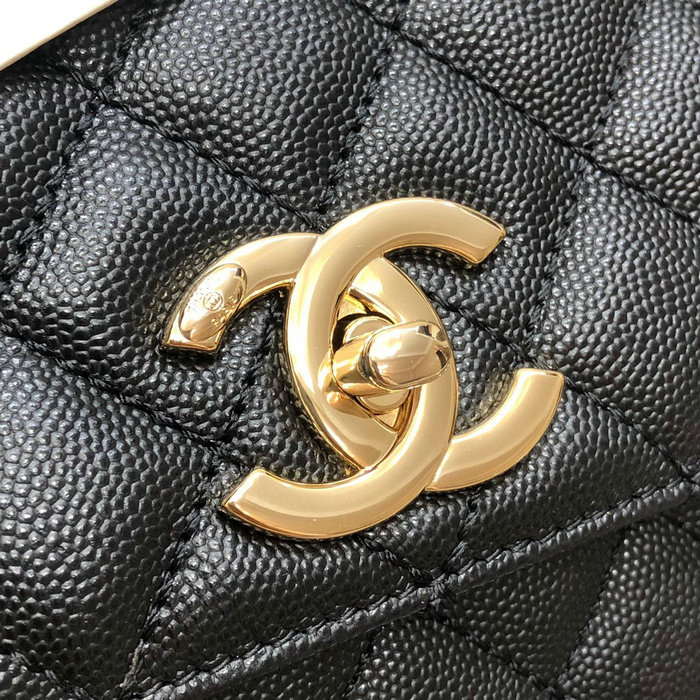 Chanel Flap Bag with Top Handle Black A92991