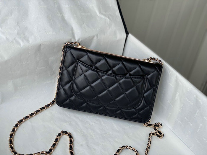 Chanel Lambskin WOC Chain Wallet Black A88633