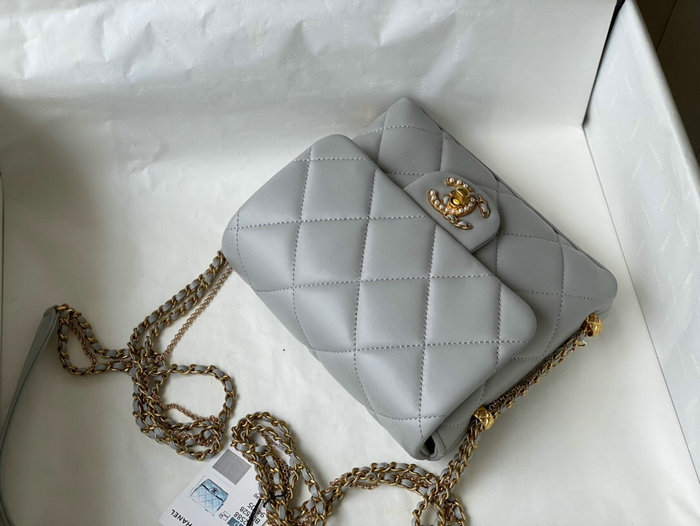 Chanel Mini Flap Bag Grey AS2588