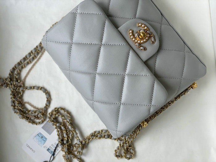 Chanel Mini Flap Bag Grey AS2588