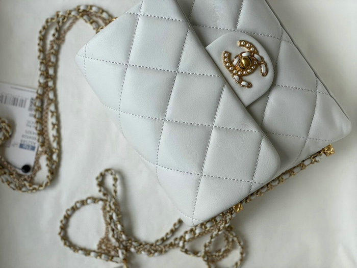 Chanel Mini Flap Bag White AS2588