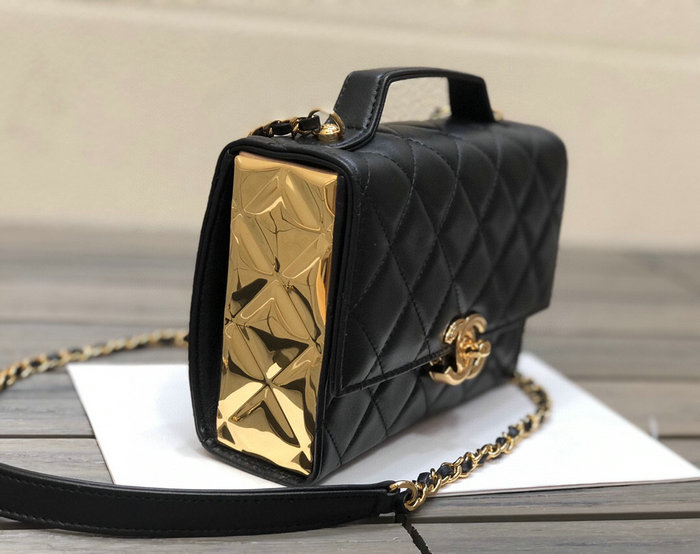 Chanel Mini Flap Bag with Handle Black AS2796