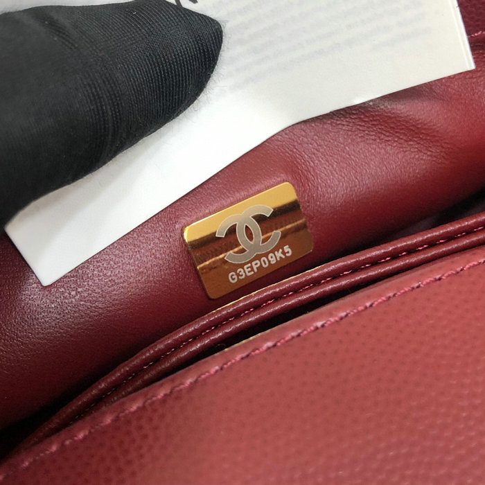 Chanel Mini Flap Bag with Top Handle Burgundy AS2215