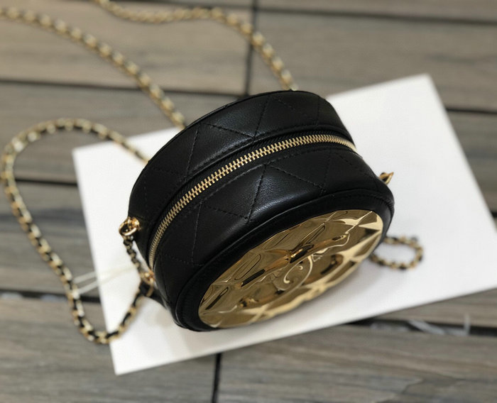 Chanel Mini Round Bag Black AP2475