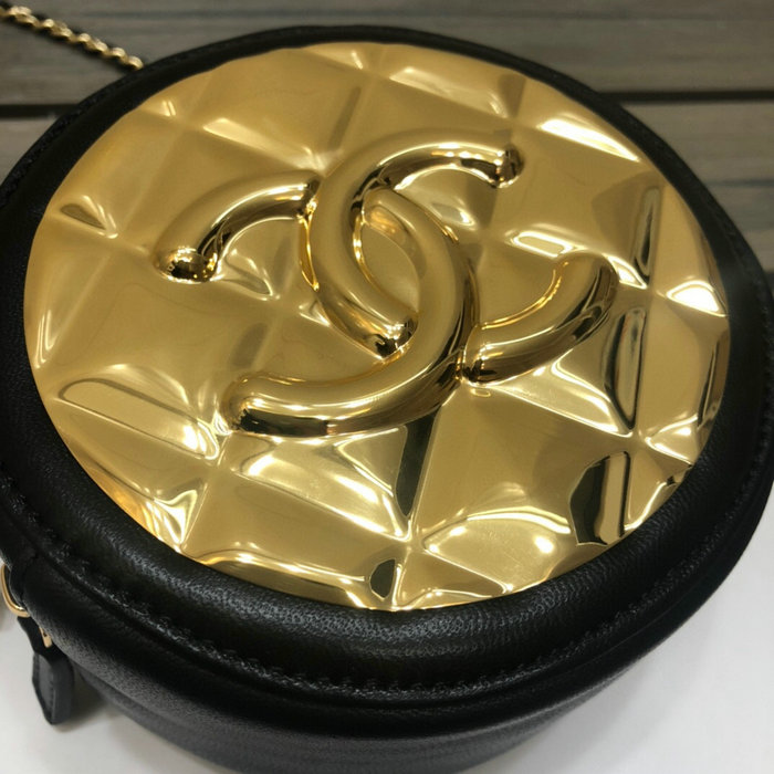 Chanel Mini Round Bag Black AP2475