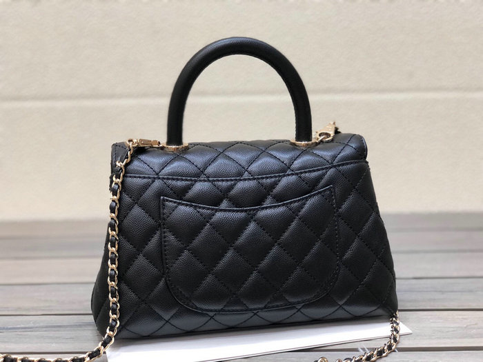 Chanel Small Flap Bag with Top Handle Black A92990