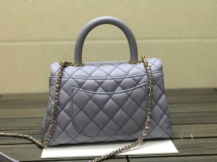 Chanel Small Flap Bag with Top Handle Purple A92990