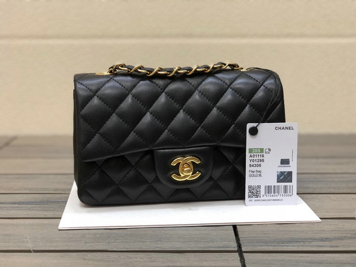 Classic Chanel Lambskin Small Flap Bag Black CF1116