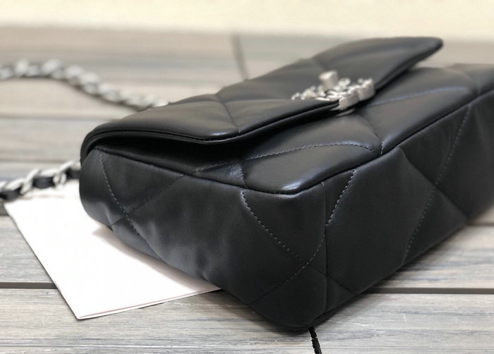 Chanel 19 Lambskin Flap Bag Black AS1160