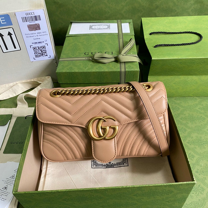 Gucci GG Marmont Matelasse Shoulder Bag Beige 443497