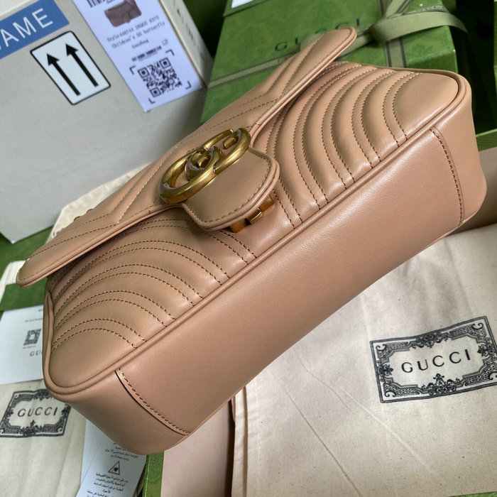 Gucci GG Marmont Matelasse Shoulder Bag Beige 443497