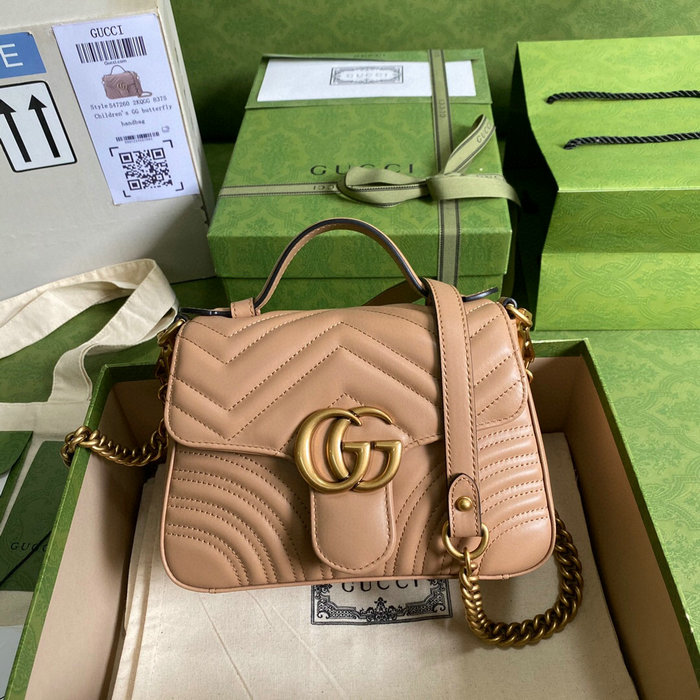 Gucci GG Marmont Mini Top Handle Bag Beige 547260