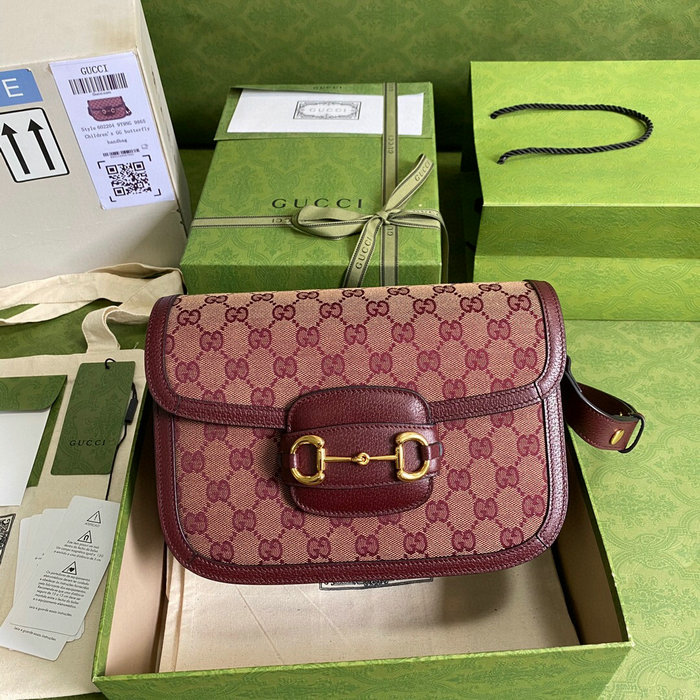 Gucci Horsebit 1955 Small Bag Burgundy 602204