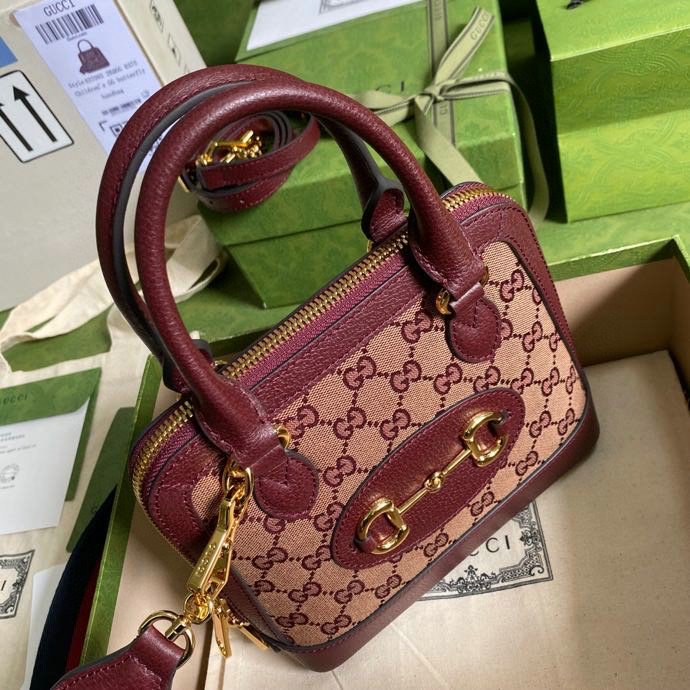 Gucci Horsebit 1955 Small Handbag Red 677212