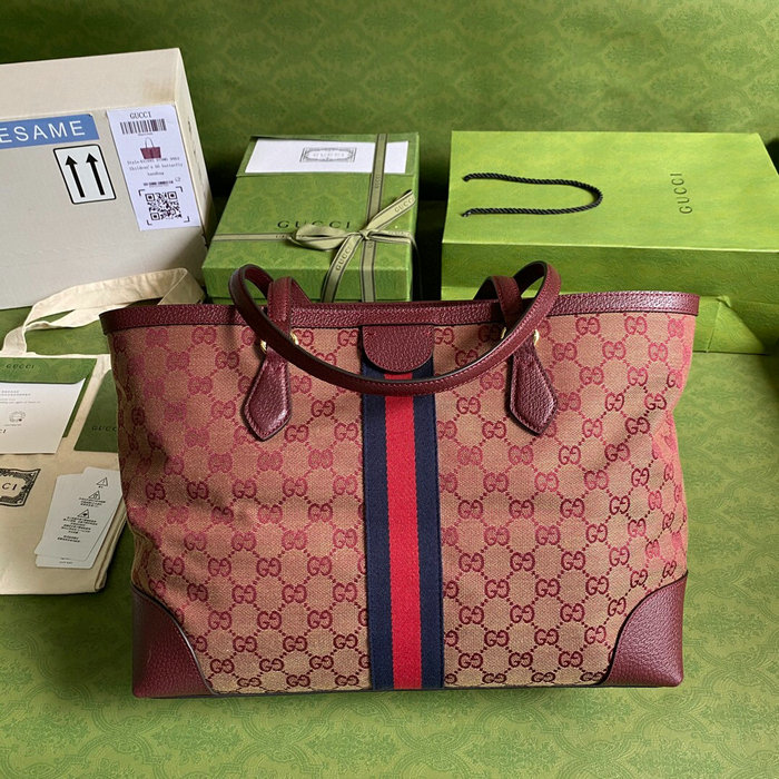 Gucci Ophidia Gg Medium Tote Burgundy 631685