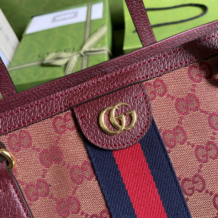 Gucci Ophidia Gg Medium Tote Burgundy 631685