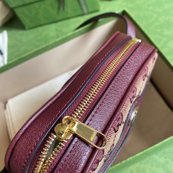 Gucci Ophidia mini bag with Web Burgundy 517350