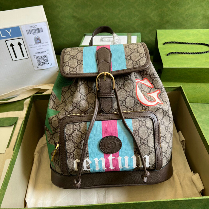 Gucci geometric Print Backpack with Interlocking G 674147