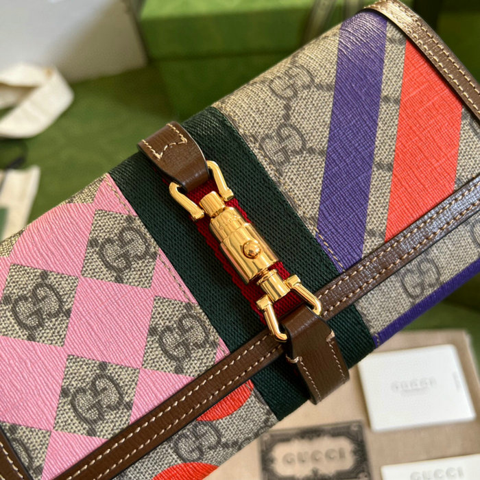 Gucci geometric print Jackie 1961 chain wallet 652681