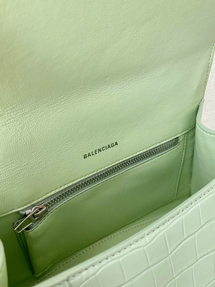 Balenciaga croc-effect leather Hourglass Top Handle Bag B59354B10