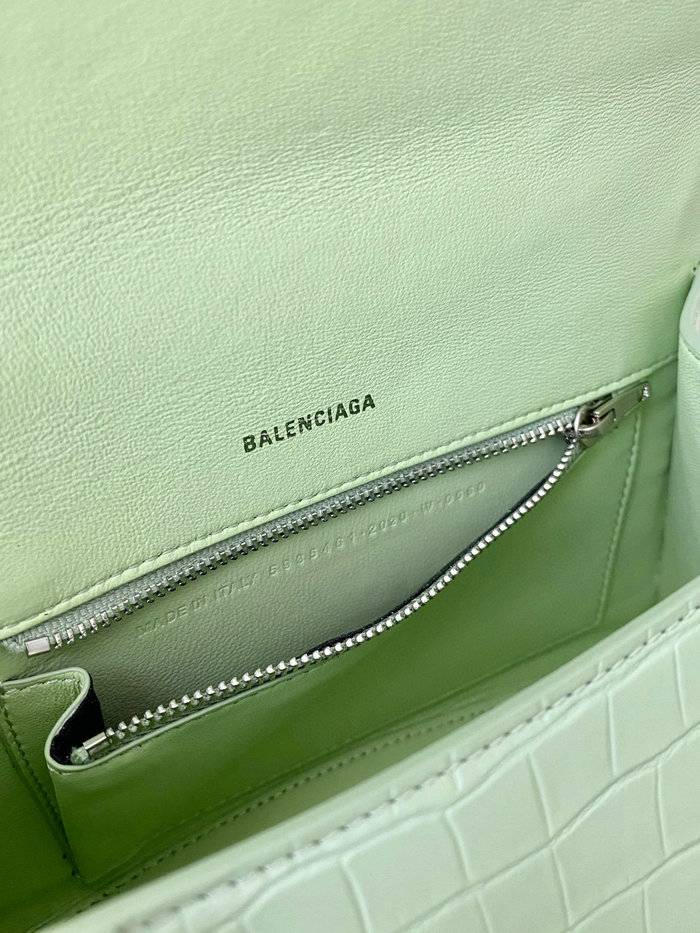 Balenciaga croc-effect leather Hourglass Top Handle Bag B59354B10