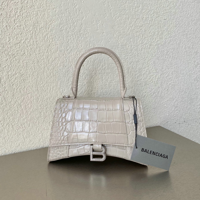 Balenciaga croc-effect leather Hourglass Top Handle Bag B59354B11