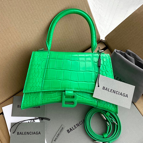 Balenciaga croc-effect leather Hourglass Top Handle Bag B59354B5