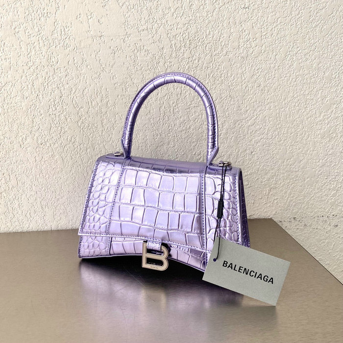 Balenciaga croc-effect leather Hourglass Top Handle Bag B59354B6