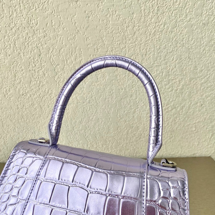 Balenciaga croc-effect leather Hourglass Top Handle Bag B59354B6