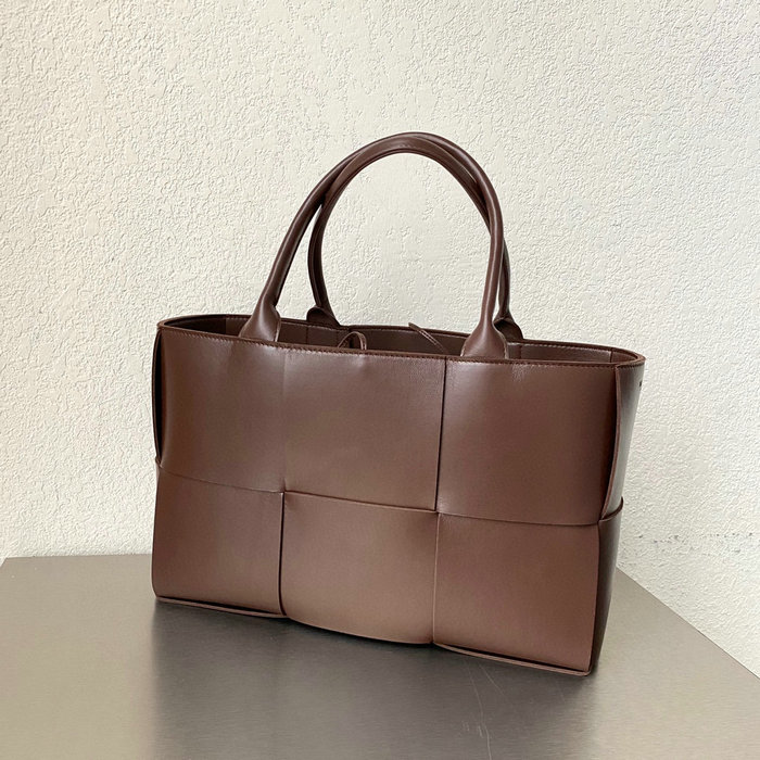 Bottega Veneta Arco Maxi Intrecciato Tote Bag Coffee B03161