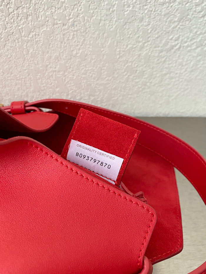 Bottega Veneta Small Cradle Leather Shoulder Bag Red 680057