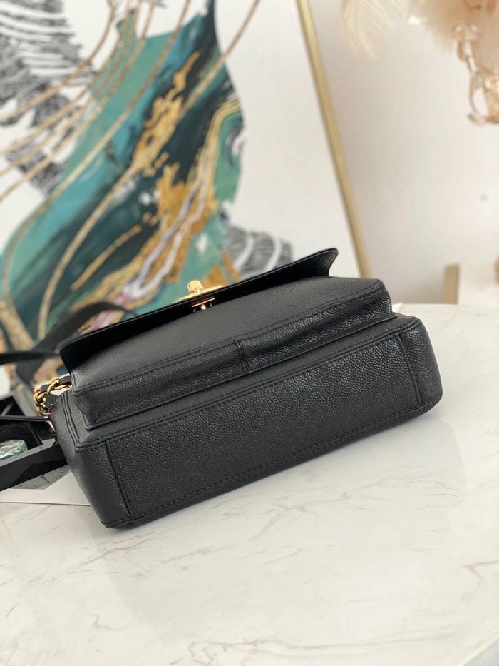 Chanel Grained Calfskin Shoulder Bag Black AS6706