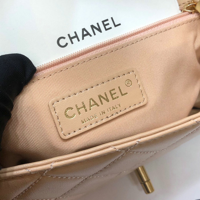 Chanel Lambskin Flap Bag Beige AS2496