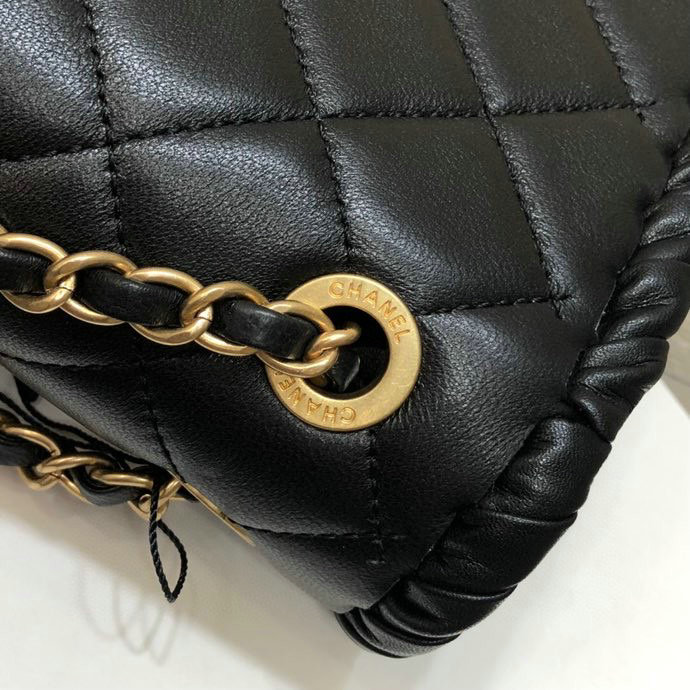 Chanel Lambskin Flap Bag Black AS2496