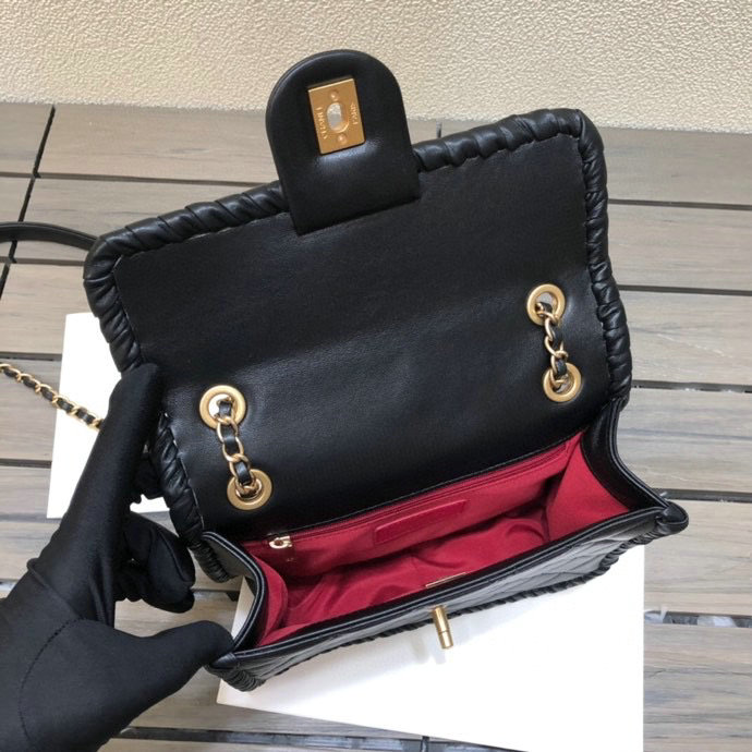 Chanel Lambskin Flap Bag Black AS2496