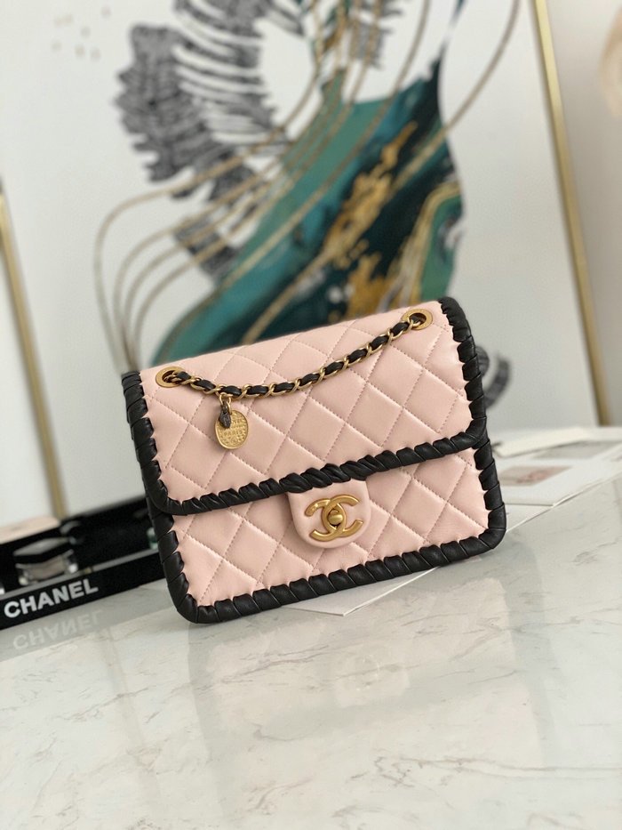 Chanel Lambskin Flap Bag Pink AS2496