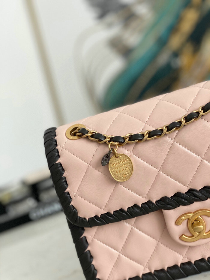 Chanel Lambskin Flap Bag Pink AS2496