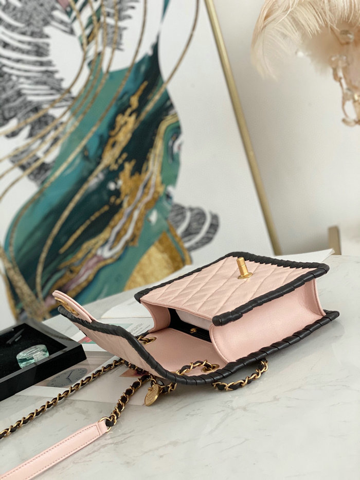 Chanel Lambskin Flap Bag Pink AS2496