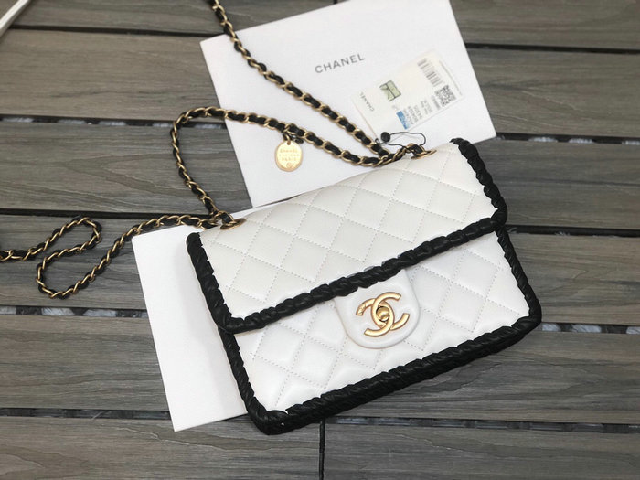 Chanel Lambskin Flap Bag White AS2496