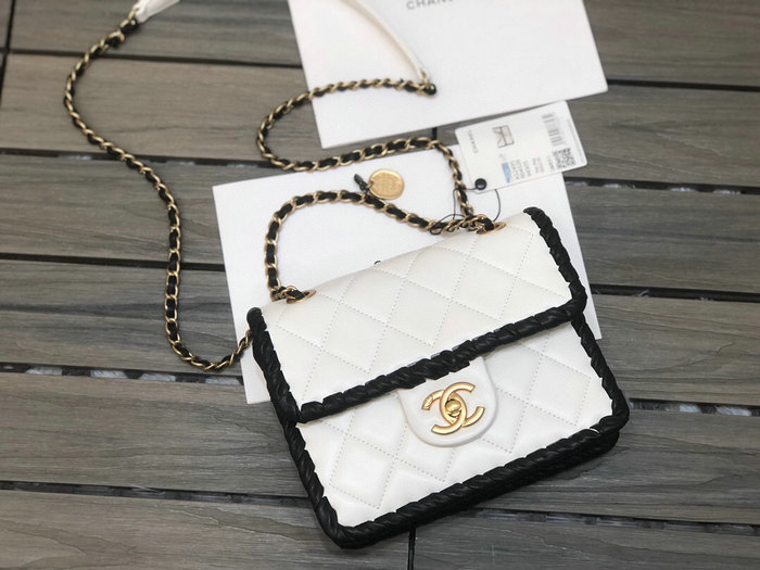 Chanel Lambskin Flap Bag White AS2496