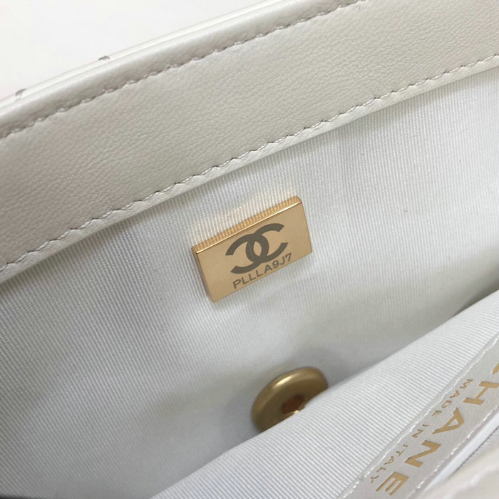 Chanel Lambskin Flap Bag White AS2496