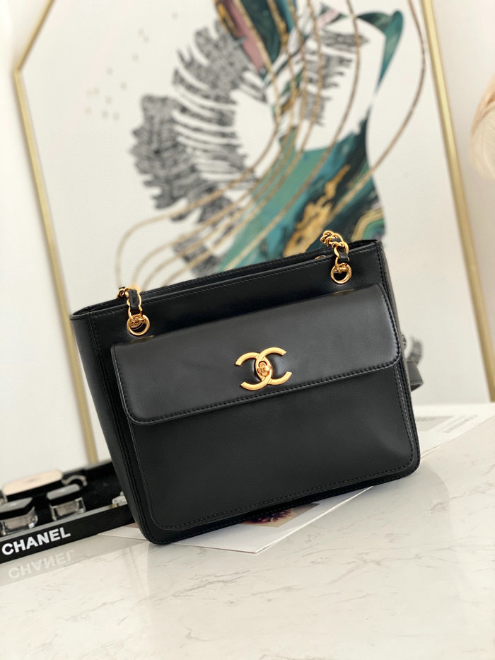 Chanel Smooth Calfskin Shoulder Bag Black AS6706