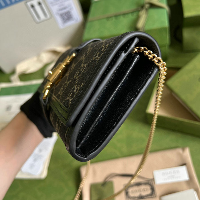 Gucci Jackie 1961 Chain Wallet Black 652681