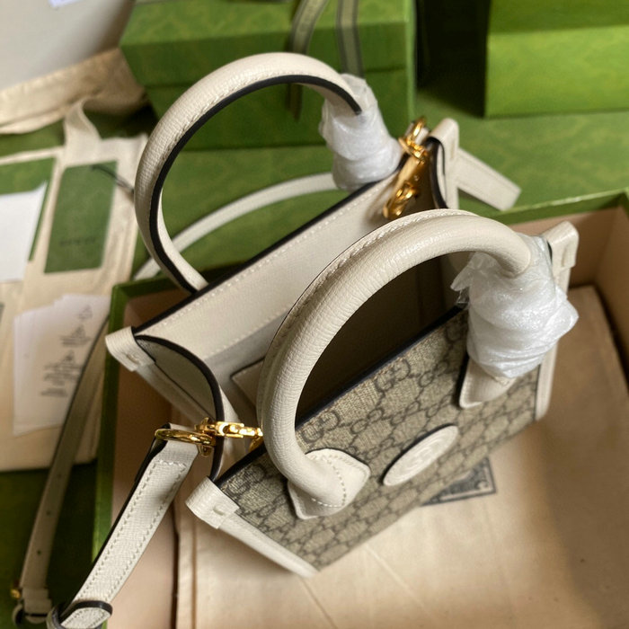 Gucci Mini tote bag with Interlocking G White 671623