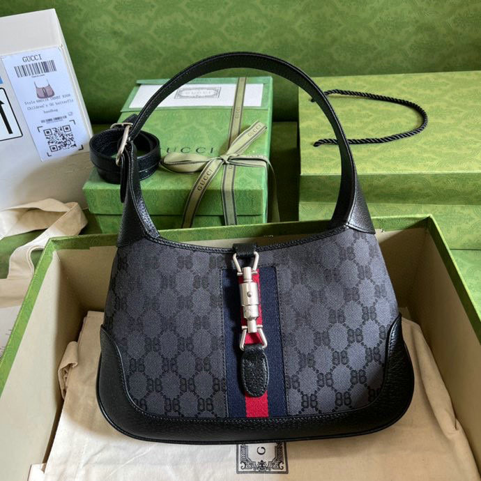 Gucci x Balenciaga Jackie 1961 Small Hobo Bag Black 680118