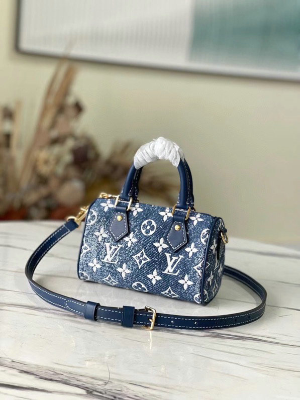 Louis Vuitton Denim Nano Speedy Blue M81213