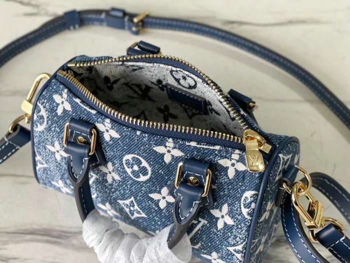 Louis Vuitton Denim Nano Speedy Blue M81213