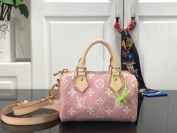 Louis Vuitton Denim Nano Speedy Pink M81213