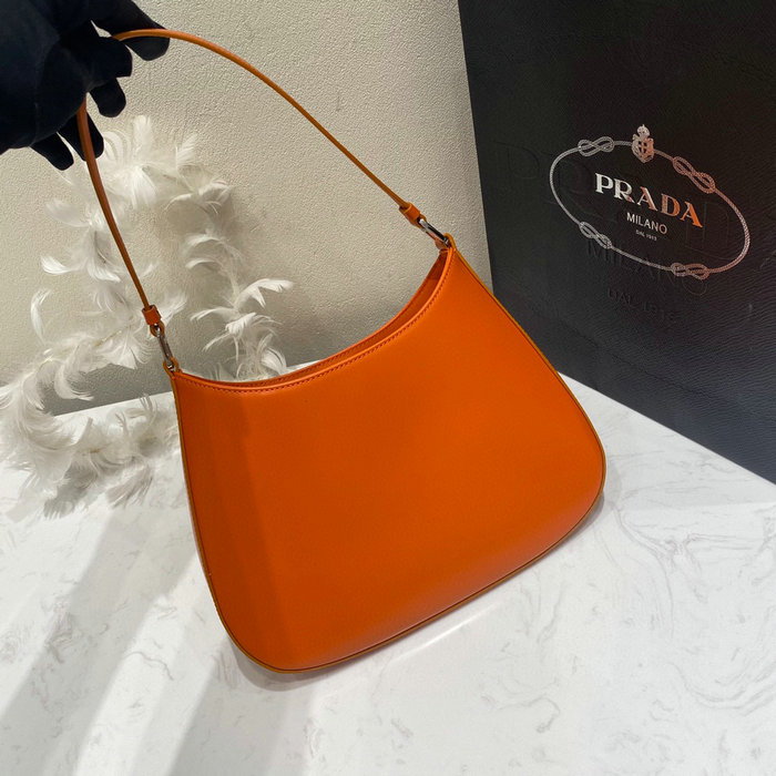 Prada Cleo Brushed Leather Shoulder Bag Orange 1BC499